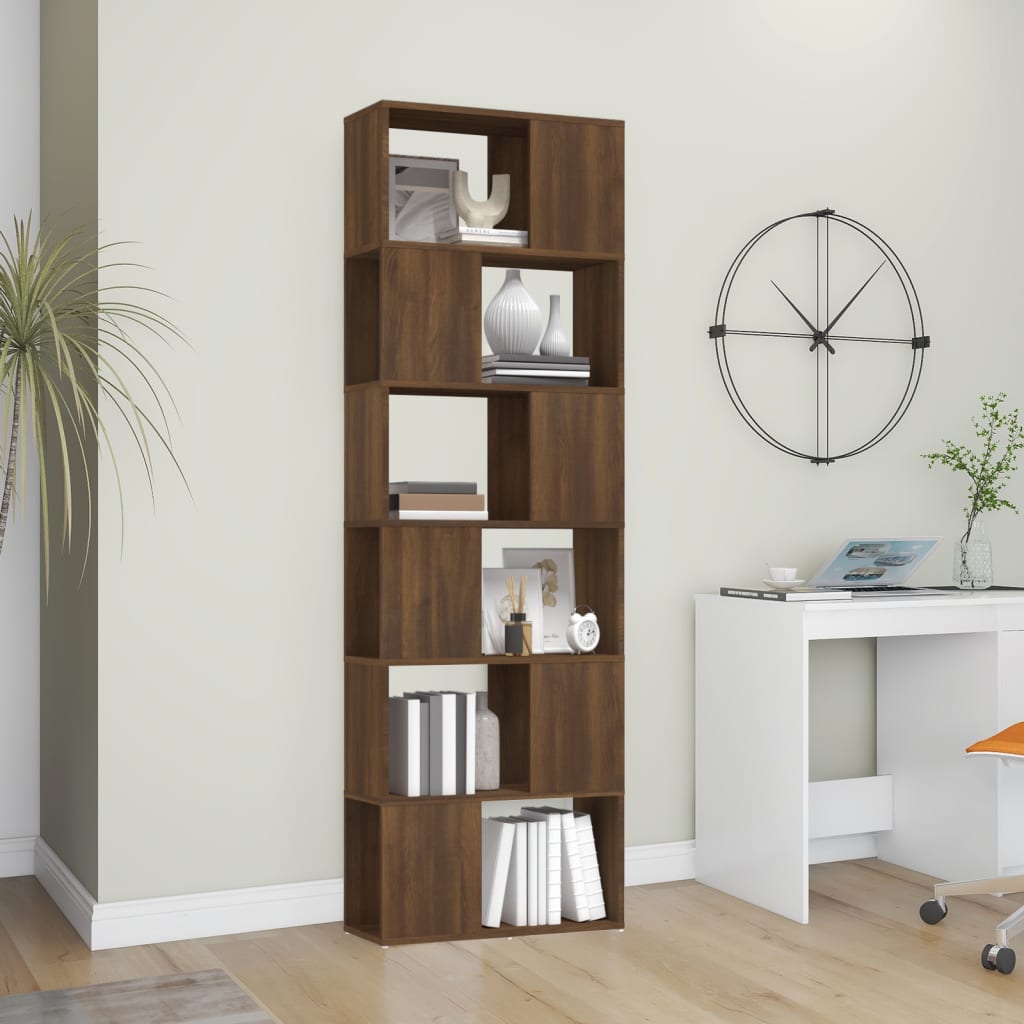 vidaXL Bibliotecă/Separator de cameră, stejar maro, 60x24x186 cm vidaXL Bibliotecă/Separator de cameră, stejar maro, 60x24x186 cm