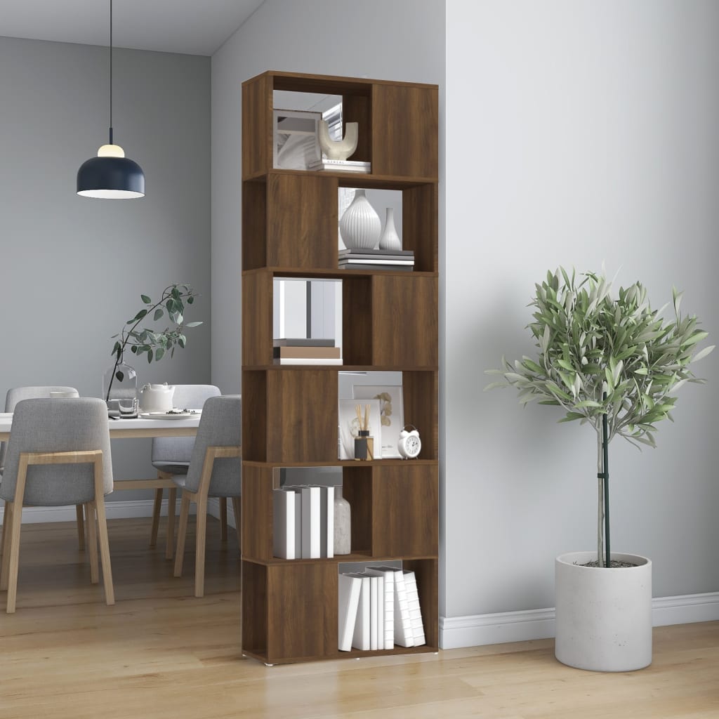 vidaXL Bibliotecă/Separator de cameră, stejar maro, 60x24x186 cm vidaXL Bibliotecă/Separator de cameră, stejar maro, 60x24x186 cm