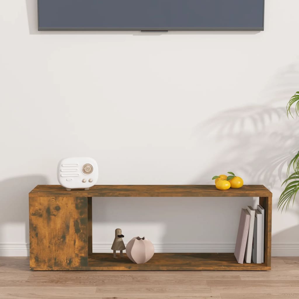 vidaXL Comodă TV, stejar fumuriu, 100x24x32 cm, lemn prelucrat vidaXL Comodă TV, stejar fumuriu, 100x24x32 cm, lemn prelucrat