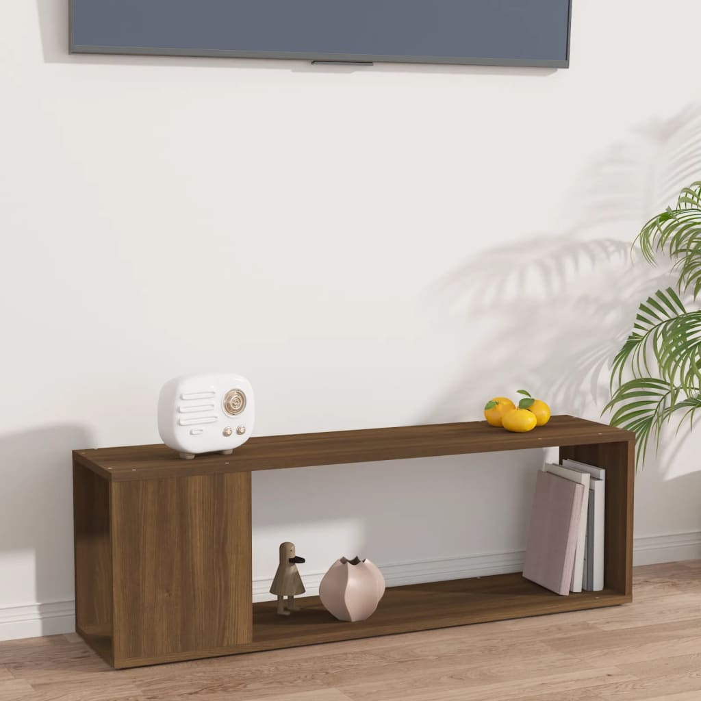 vidaXL Comodă TV, stejar maro, 100x24x32 cm, lemn prelucrat vidaXL Comodă TV, stejar maro, 100x24x32 cm, lemn prelucrat