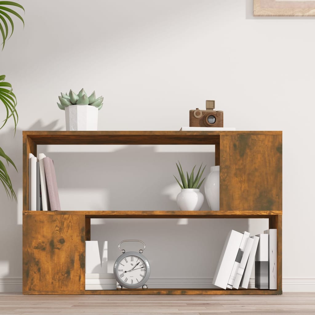 vidaXL Bibliotecă, stejar fumuriu, 100x24x63 cm, lemn prelucrat vidaXL Bibliotecă, stejar fumuriu, 100x24x63 cm, lemn prelucrat