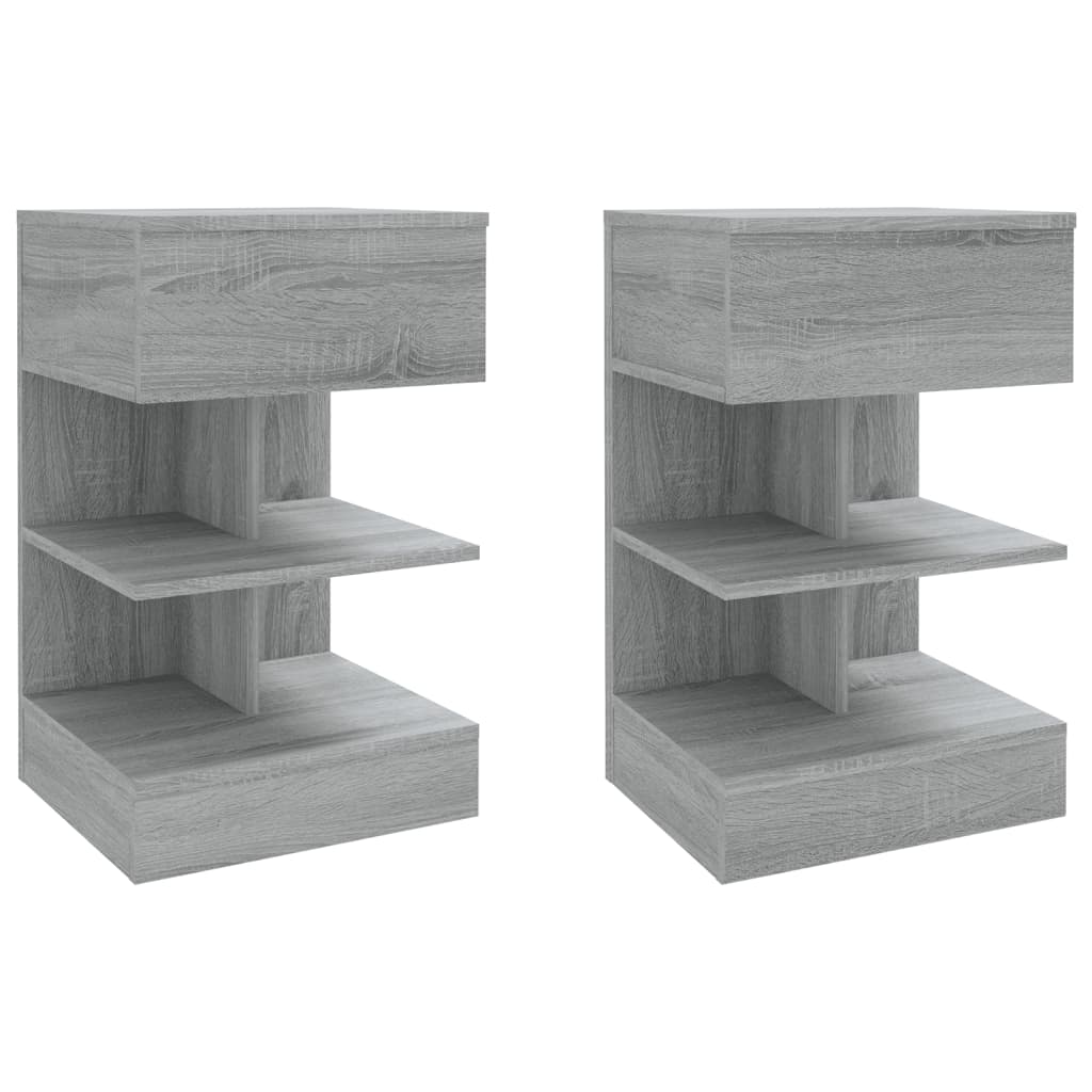 vidaXL Noptiere, 2 buc., gri sonoma, 40x35x65 cm, lemn prelucrat vidaXL Noptiere, 2 buc., gri sonoma, 40x35x65 cm, lemn prelucrat