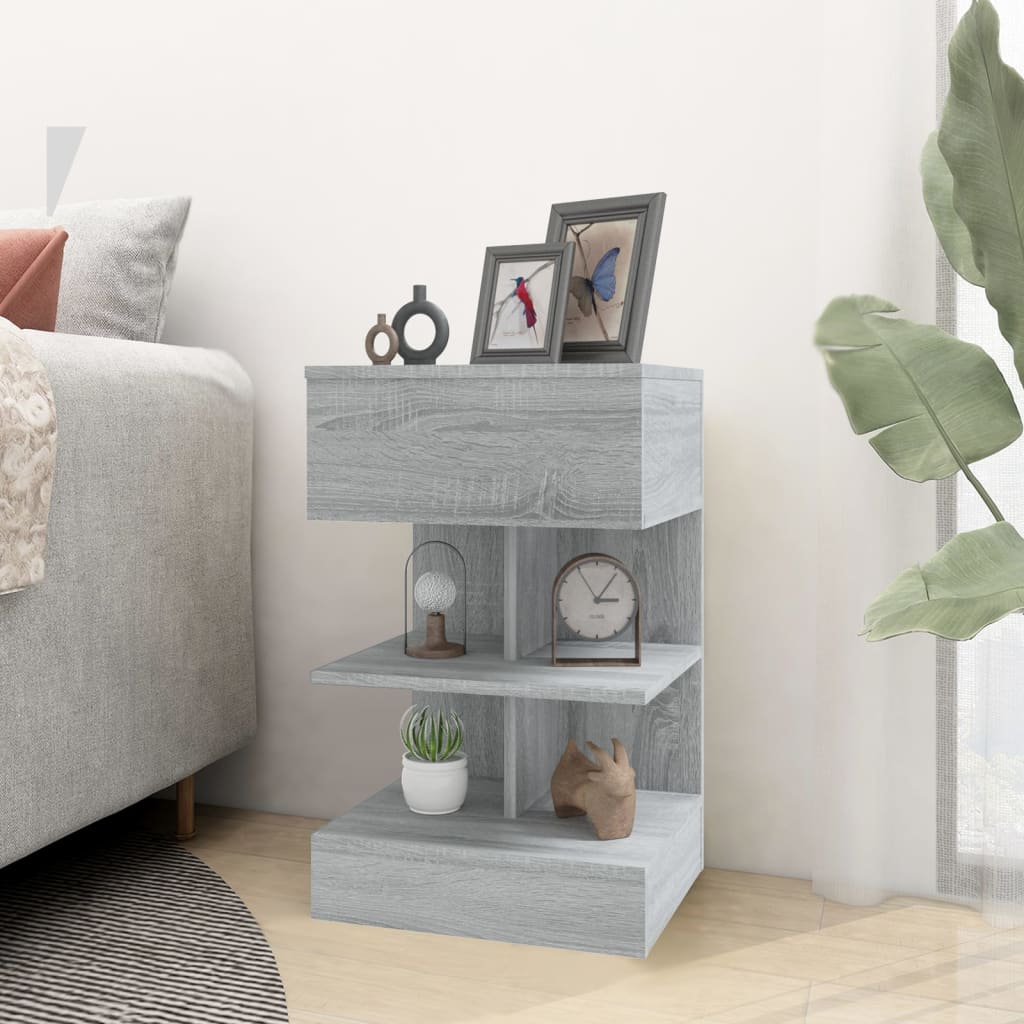 vidaXL Noptiere, 2 buc., gri sonoma, 40x35x65 cm, lemn prelucrat vidaXL Noptiere, 2 buc., gri sonoma, 40x35x65 cm, lemn prelucrat