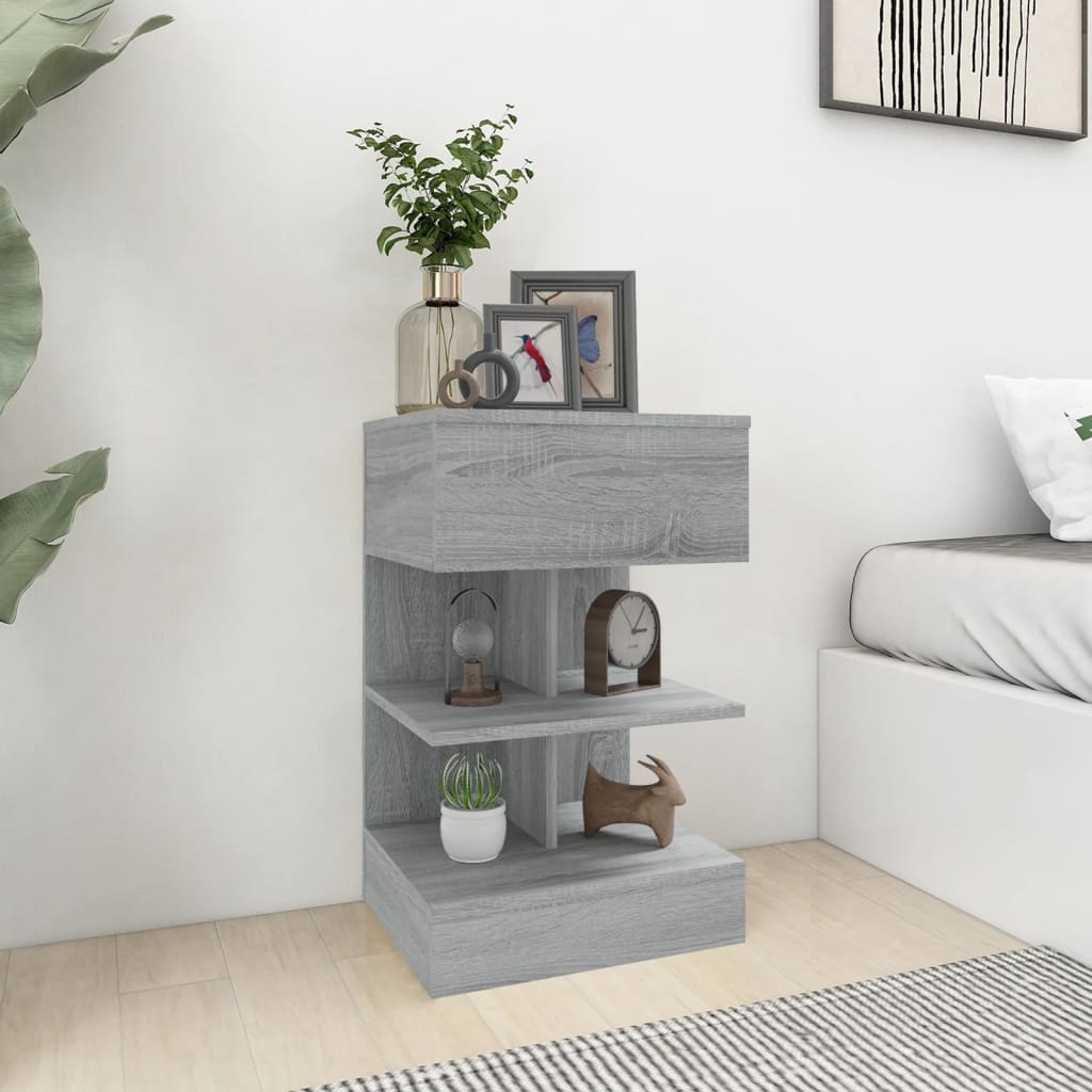 vidaXL Noptiere, 2 buc., gri sonoma, 40x35x65 cm, lemn prelucrat vidaXL Noptiere, 2 buc., gri sonoma, 40x35x65 cm, lemn prelucrat