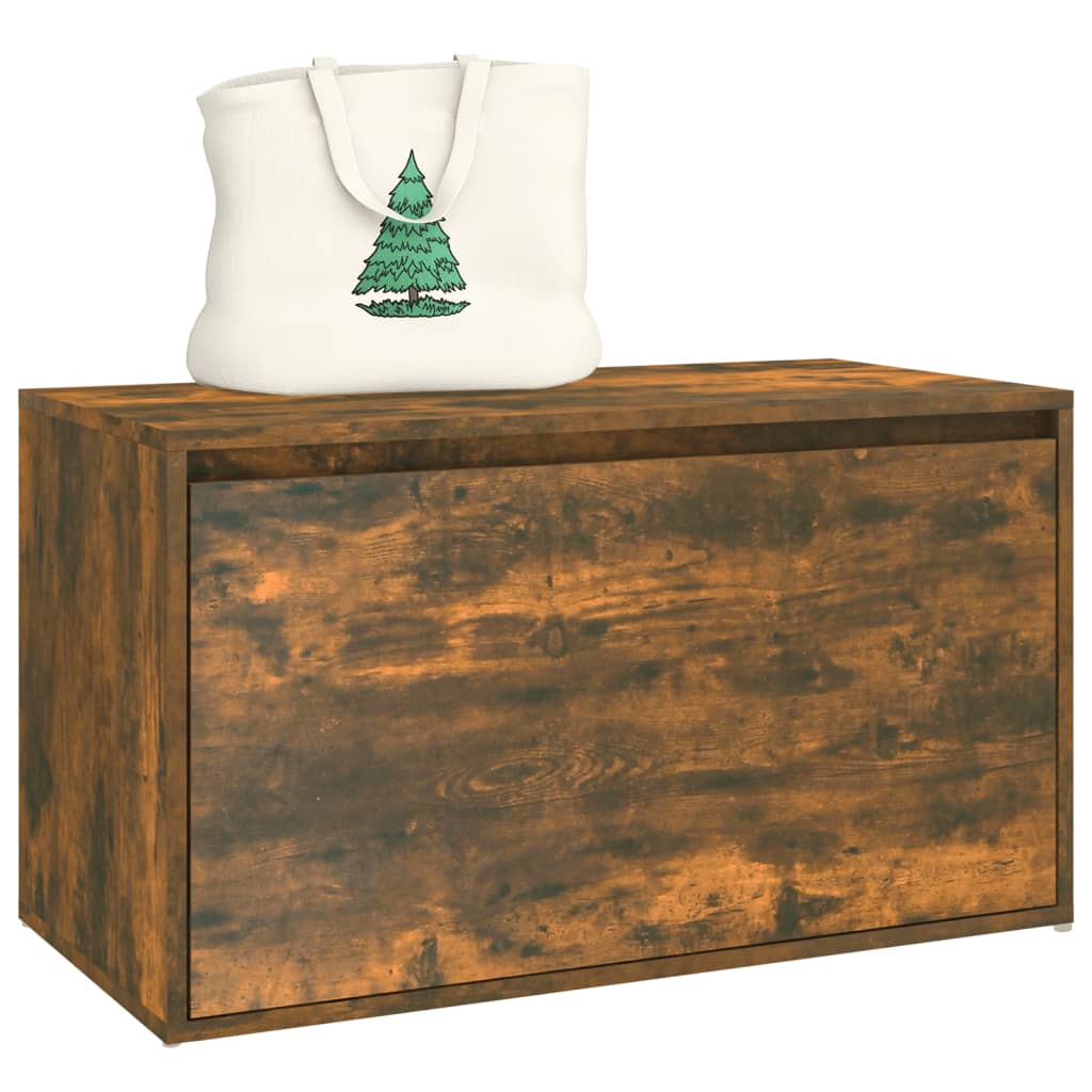 vidaXL Bancă de hol, stejar fumuriu, 80x40x45 cm, lemn prelucrat vidaXL Bancă de hol, stejar fumuriu, 80x40x45 cm, lemn prelucrat