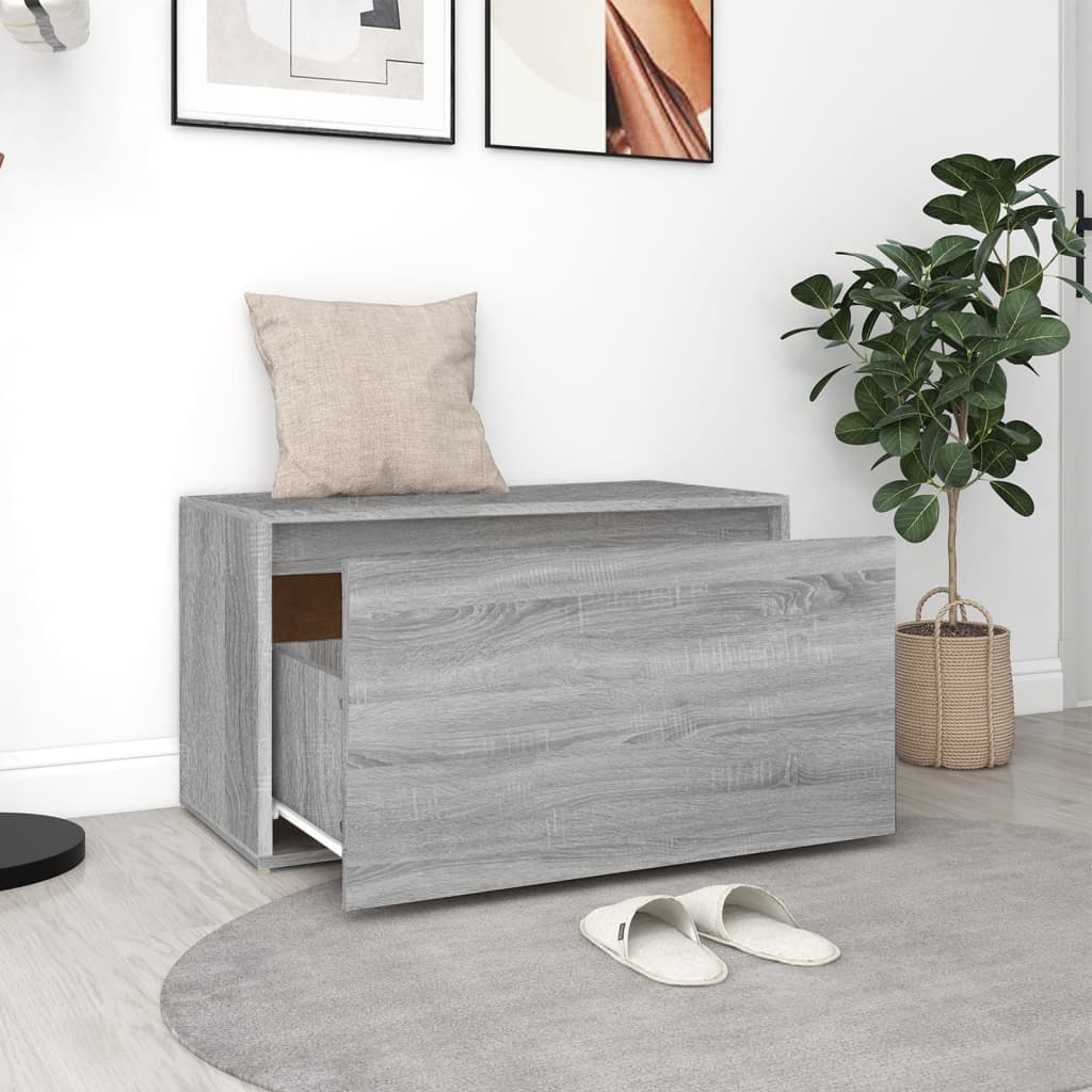 vidaXL Bancă de hol, gri sonoma, 80x40x45 cm, lemn prelucrat vidaXL Bancă de hol, gri sonoma, 80x40x45 cm, lemn prelucrat