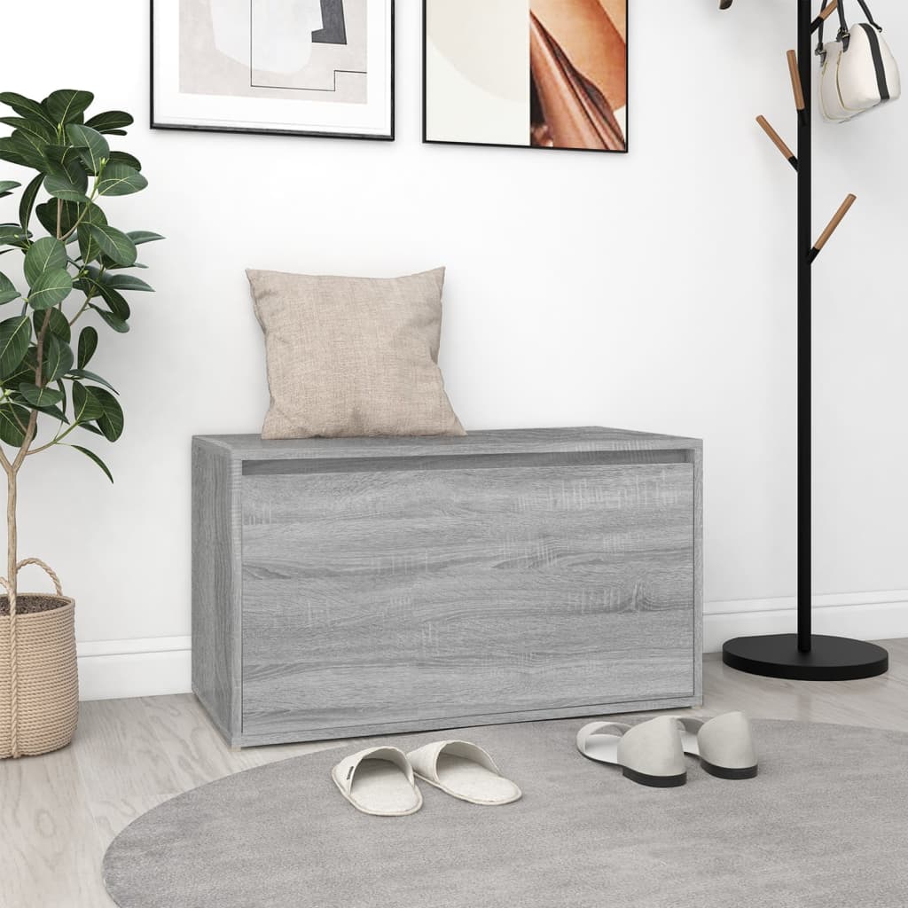vidaXL Bancă de hol, gri sonoma, 80x40x45 cm, lemn prelucrat vidaXL Bancă de hol, gri sonoma, 80x40x45 cm, lemn prelucrat