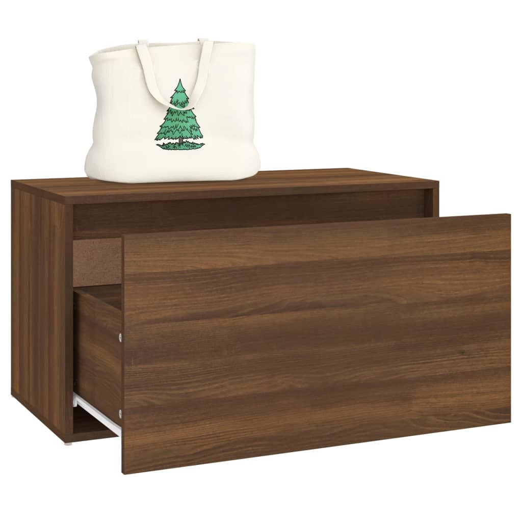 vidaXL Bancă de hol, stejar maro, 80x40x45 cm, lemn prelucrat vidaXL Bancă de hol, stejar maro, 80x40x45 cm, lemn prelucrat