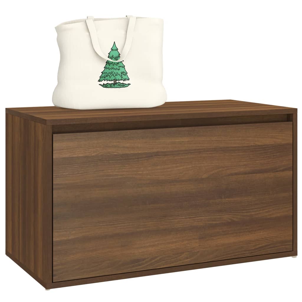 vidaXL Bancă de hol, stejar maro, 80x40x45 cm, lemn prelucrat vidaXL Bancă de hol, stejar maro, 80x40x45 cm, lemn prelucrat