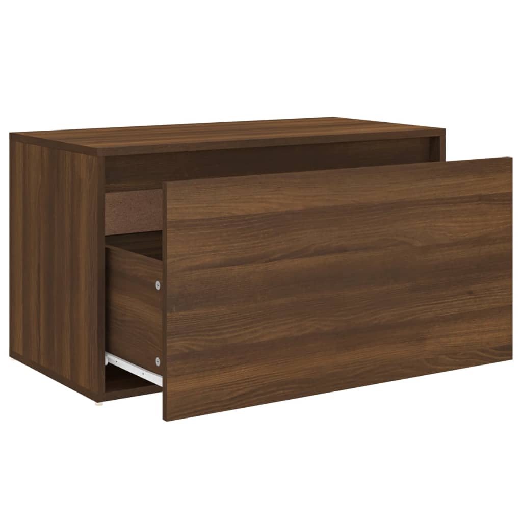 vidaXL Bancă de hol, stejar maro, 80x40x45 cm, lemn prelucrat vidaXL Bancă de hol, stejar maro, 80x40x45 cm, lemn prelucrat