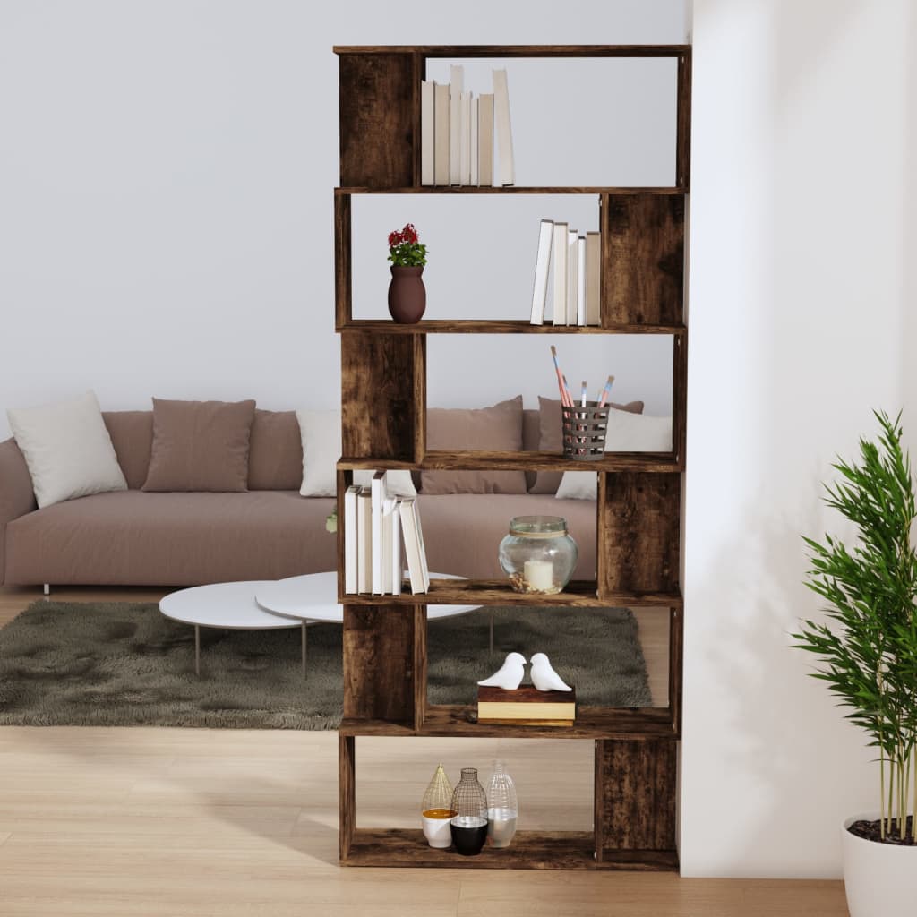 vidaXL Bibliotecă/Separator stejar fumuriu 80x24x192 cm lemn prelucrat vidaXL Bibliotecă/Separator stejar fumuriu 80x24x192 cm lemn prelucrat