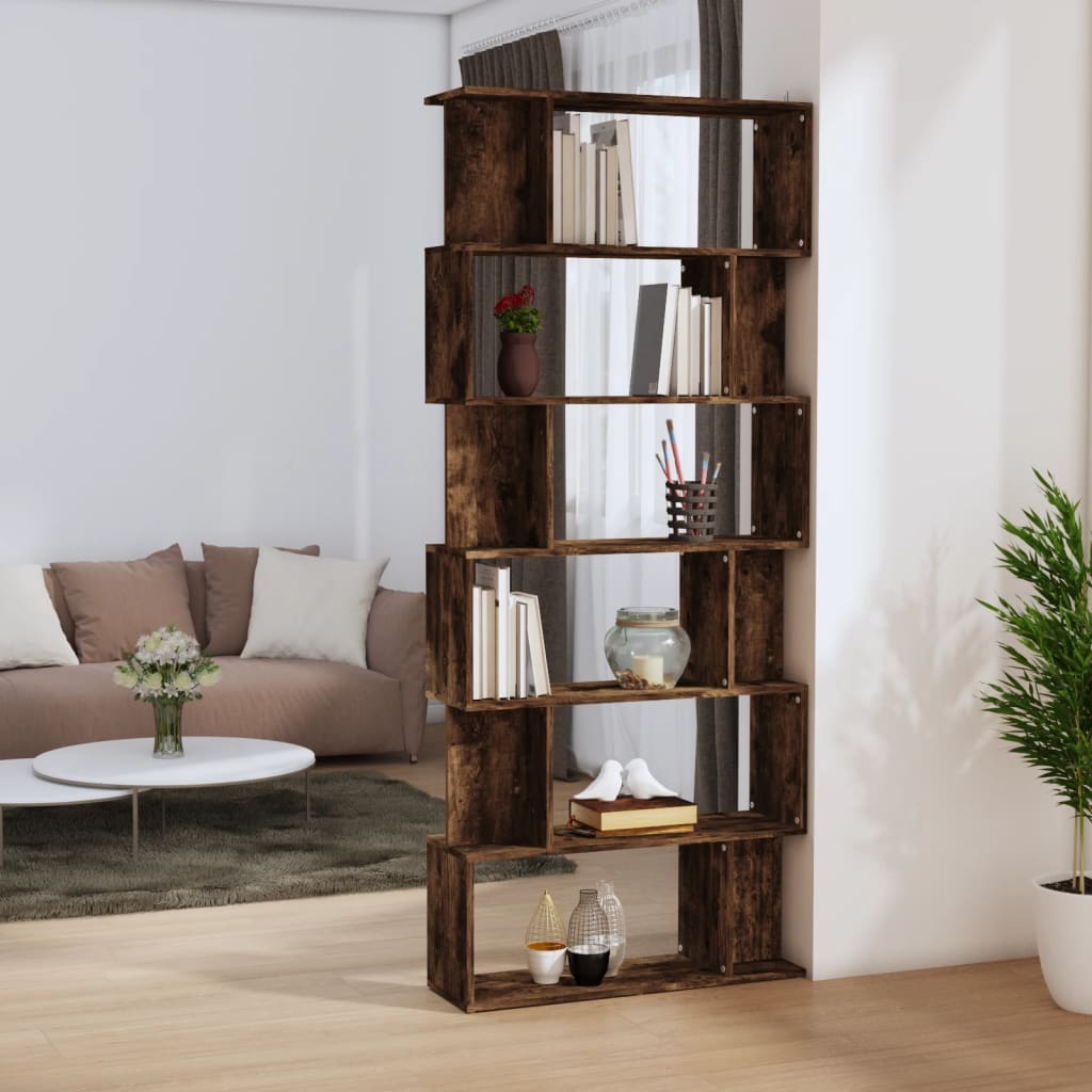vidaXL Bibliotecă/Separator stejar fumuriu 80x24x192 cm lemn prelucrat vidaXL Bibliotecă/Separator stejar fumuriu 80x24x192 cm lemn prelucrat