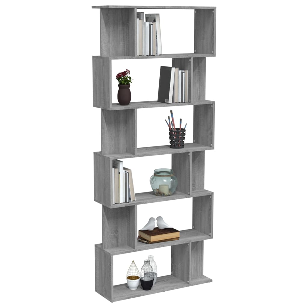 vidaXL Bibliotecă/Separator, gri sonoma, 80x24x192 cm, lemn prelucrat vidaXL Bibliotecă/Separator, gri sonoma, 80x24x192 cm, lemn prelucrat