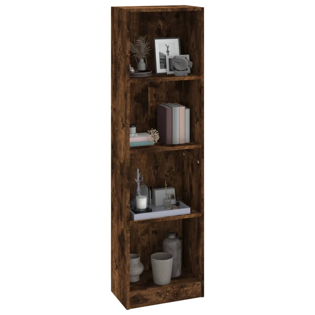 vidaXL Bibliotecă 4 niveluri stejar fumuriu 40x24x143 cm lemn compozit vidaXL Bibliotecă 4 niveluri stejar fumuriu 40x24x143 cm lemn compozit