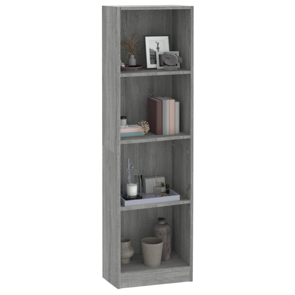 vidaXL Bibliotecă cu 4 niveluri gri sonoma 40x24x143 cm lemn compozit vidaXL Bibliotecă cu 4 niveluri gri sonoma 40x24x143 cm lemn compozit
