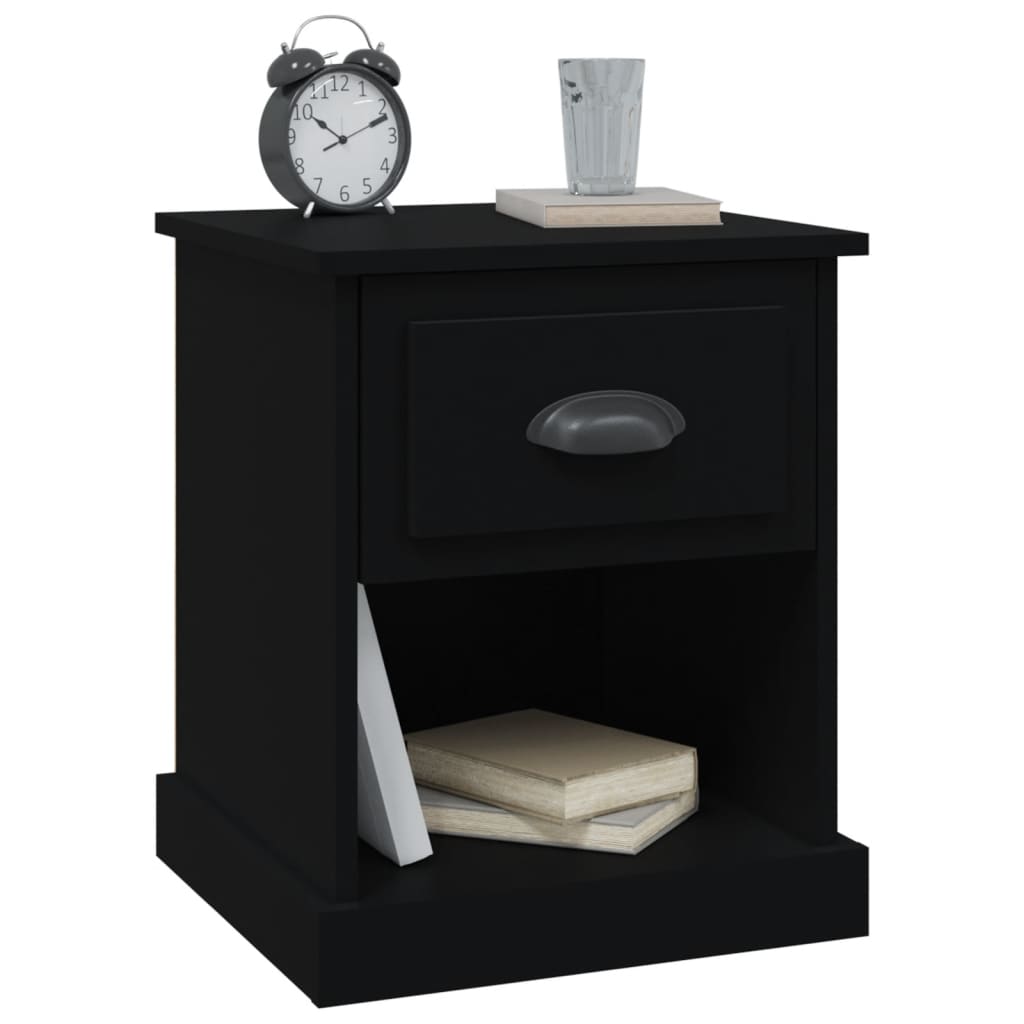 vidaXL Noptieră, negru, 39x39x47,5 cm, lemn prelucrat