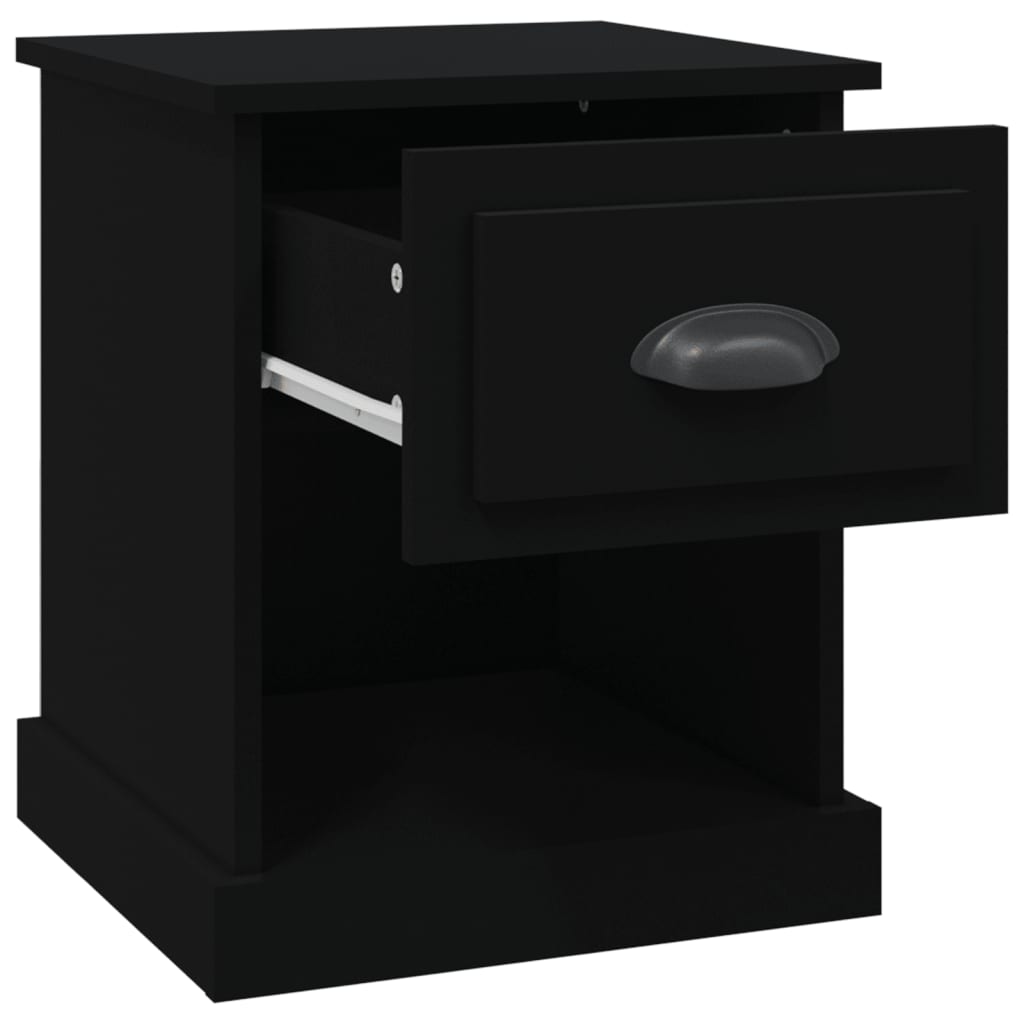 vidaXL Noptiere, 2 buc, negru, 39x39x47,5 cm, lemn prelucrat