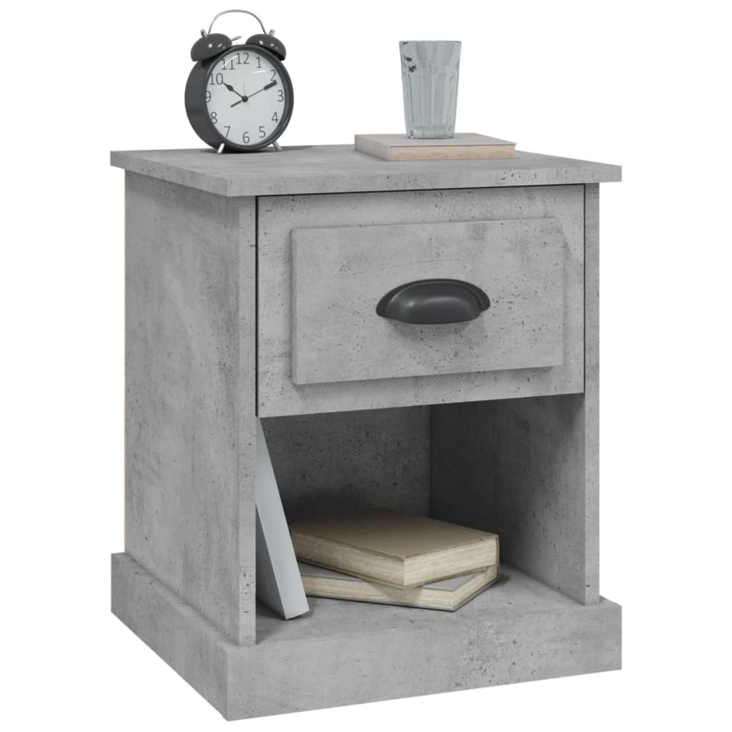 vidaXL Noptieră, gri beton, 39x39x47,5 cm, lemn prelucrat