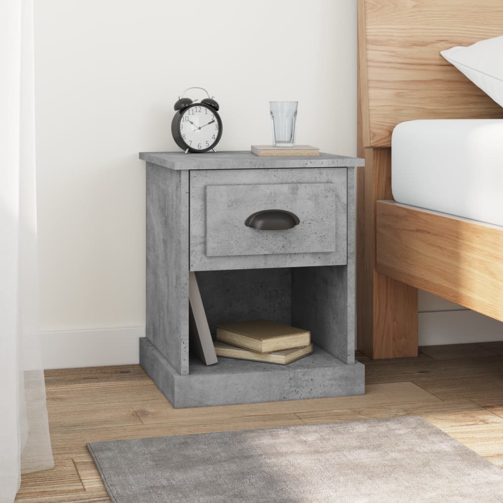 vidaXL Noptieră, gri beton, 39x39x47,5 cm, lemn prelucrat