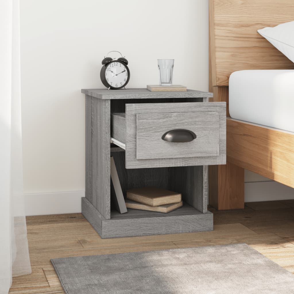 vidaXL Noptiere, 2 buc., gri sonoma, 39x39x47,5 cm, lemn prelucrat vidaXL Noptiere, 2 buc., gri sonoma, 39x39x47,5 cm, lemn prelucrat