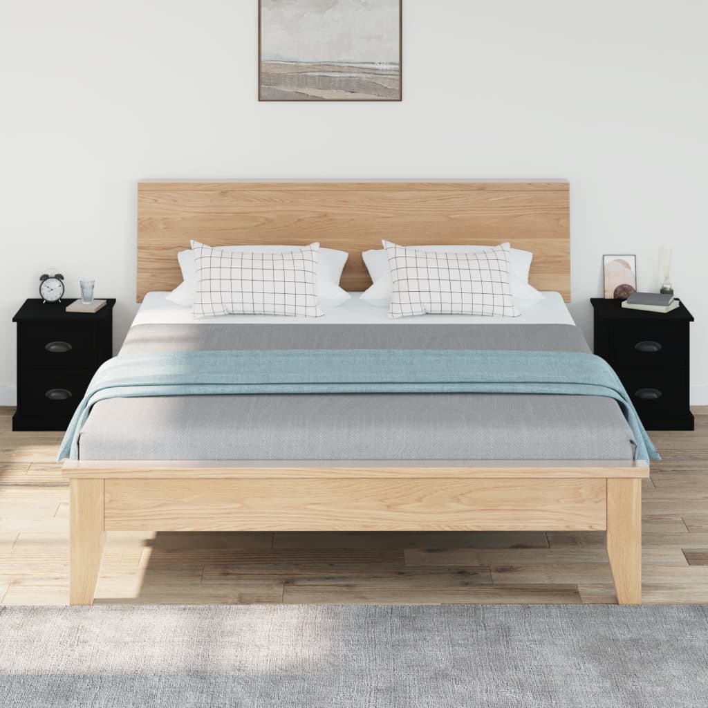 vidaXL Noptiere, 2 buc, negru, 39x39x47,5 cm, lemn prelucrat