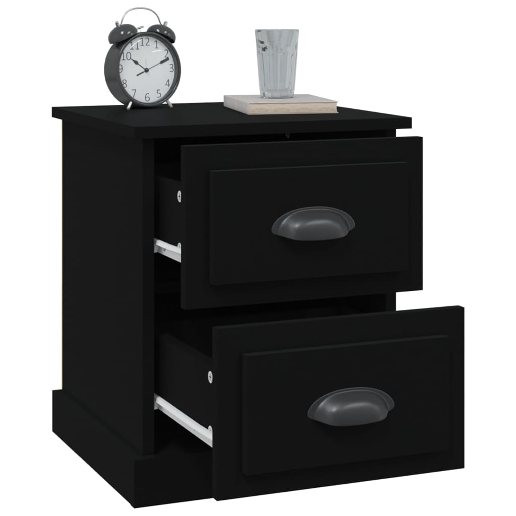 vidaXL Noptiere, 2 buc, negru, 39x39x47,5 cm, lemn prelucrat