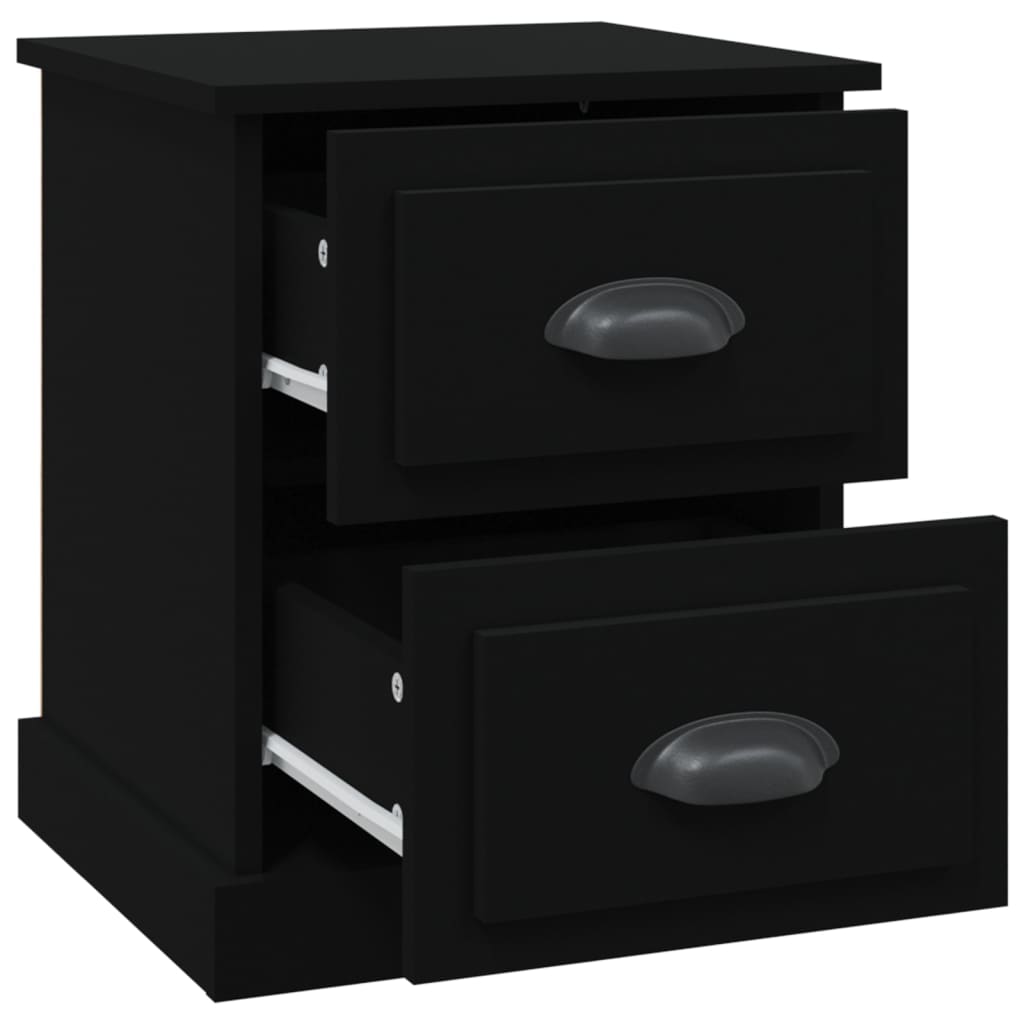 vidaXL Noptiere, 2 buc, negru, 39x39x47,5 cm, lemn prelucrat