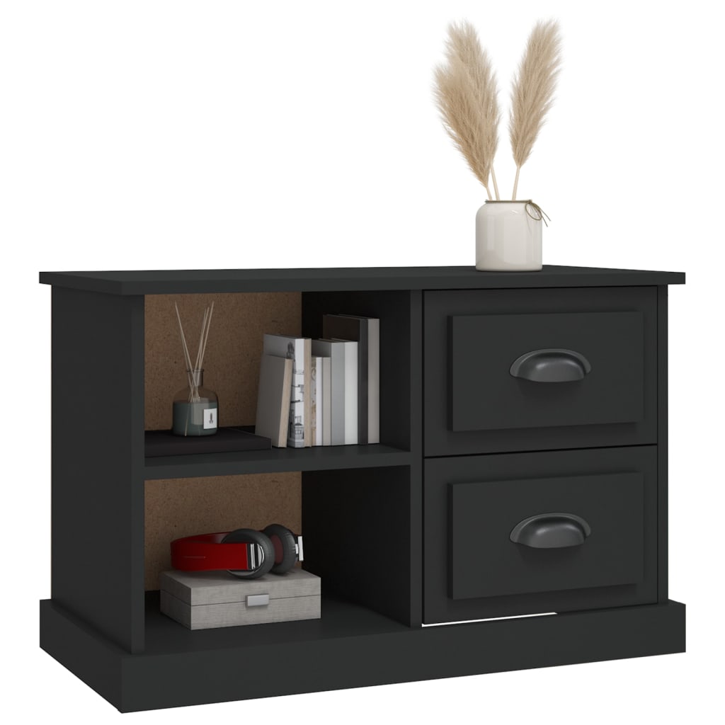 vidaXL Comodă TV, negru, 73x35,5x47,5 cm, lemn prelucrat