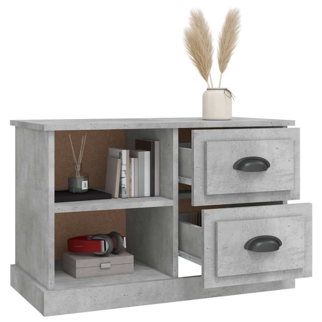 vidaXL Comodă TV, gri beton, 73x35,5x47,5 cm, lemn prelucrat vidaXL Comodă TV, gri beton, 73x35,5x47,5 cm, lemn prelucrat