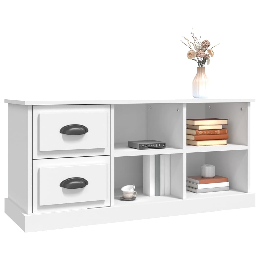 vidaXL Comodă TV, alb, 102x35,5x47,5 cm, lemn prelucrat