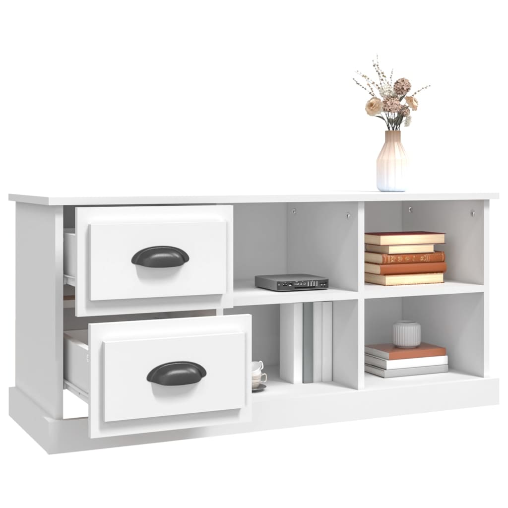 vidaXL Comodă TV, alb, 102x35,5x47,5 cm, lemn prelucrat