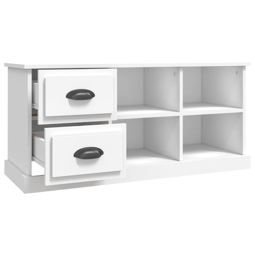 vidaXL Comodă TV, alb, 102x35,5x47,5 cm, lemn prelucrat