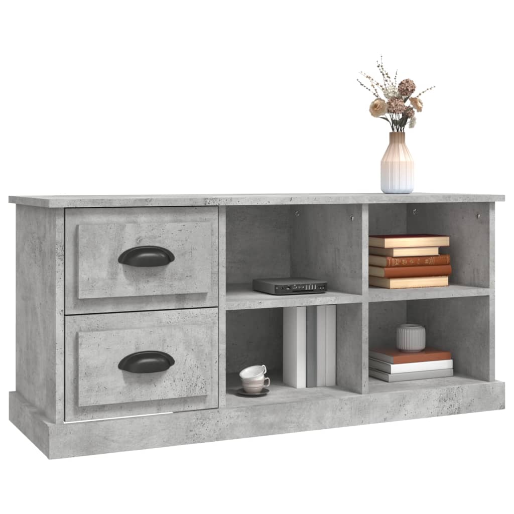 vidaXL Comodă TV, gri beton, 102x35,5x47,5 cm, lemn prelucrat vidaXL Comodă TV, gri beton, 102x35,5x47,5 cm, lemn prelucrat