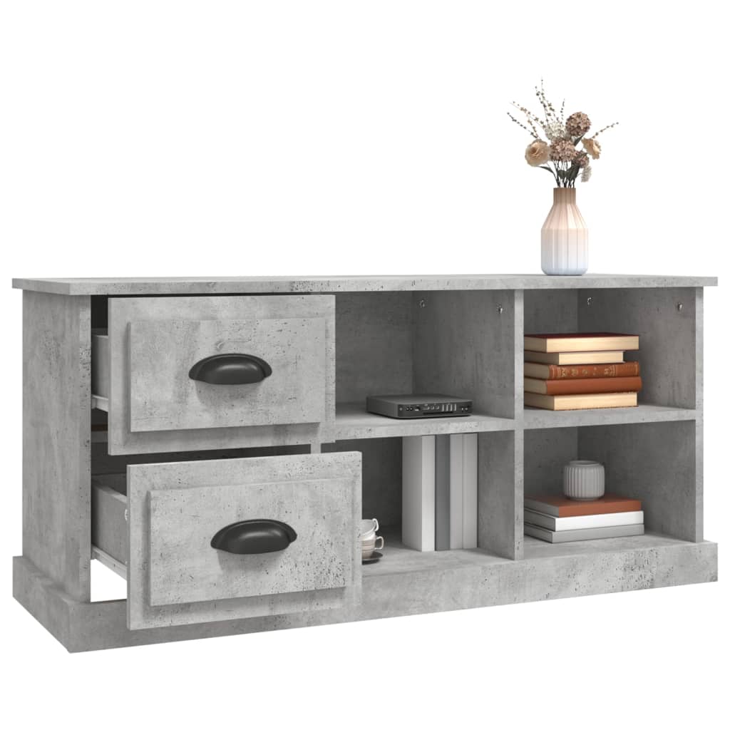 vidaXL Comodă TV, gri beton, 102x35,5x47,5 cm, lemn prelucrat vidaXL Comodă TV, gri beton, 102x35,5x47,5 cm, lemn prelucrat