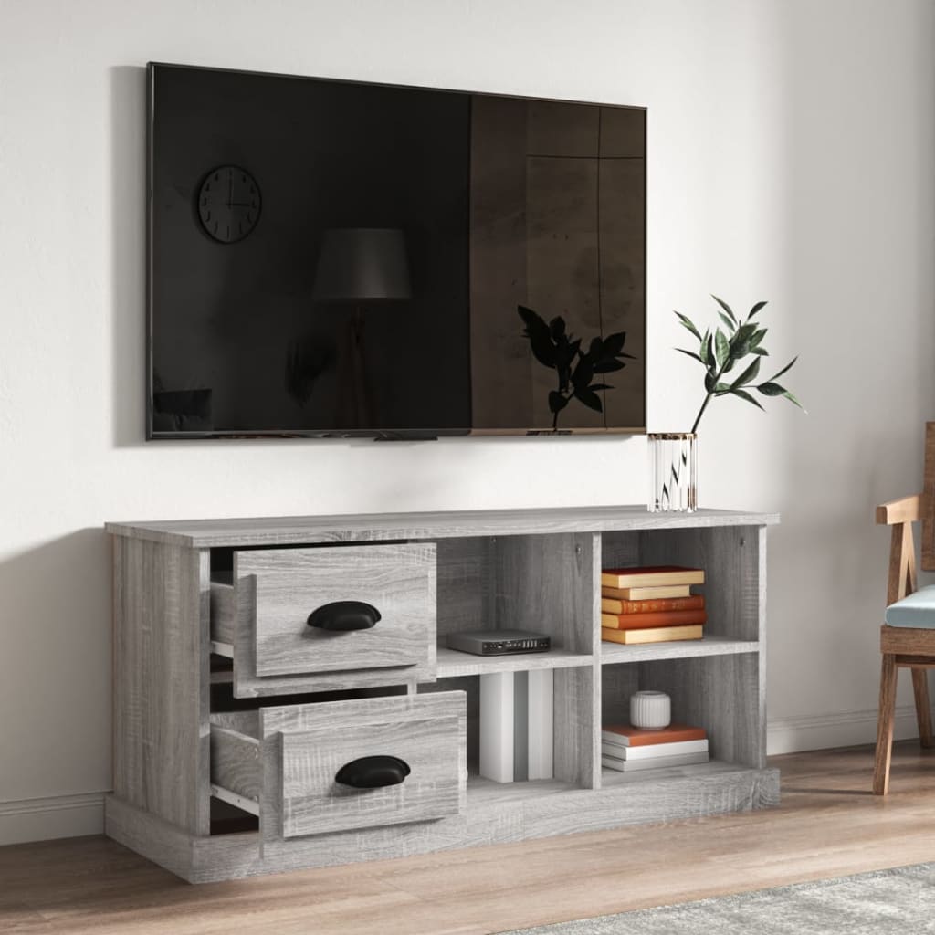 vidaXL Comodă TV, gri sonoma, 102x35,5x47,5 cm, lemn prelucrat vidaXL Comodă TV, gri sonoma, 102x35,5x47,5 cm, lemn prelucrat