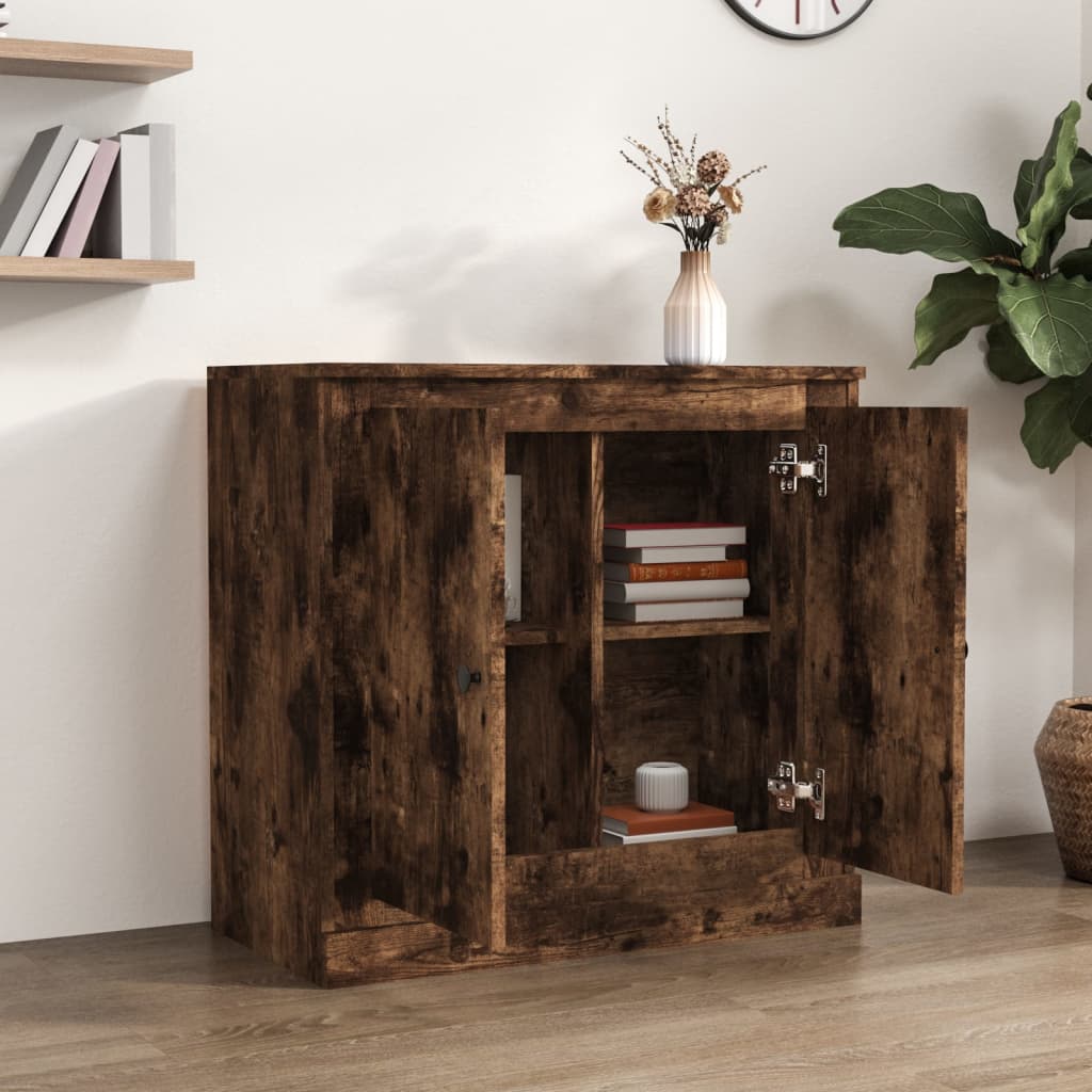 vidaXL Servantă, stejar afumat, 70x35,5x67,5 cm, lemn prelucrat