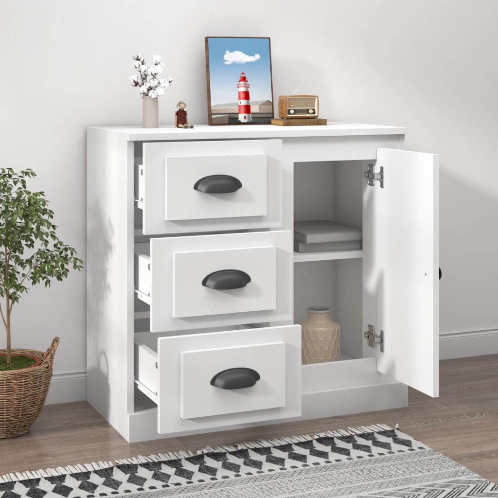 vidaXL Servantă, alb, 70x35,5x67,5 cm, lemn prelucrat