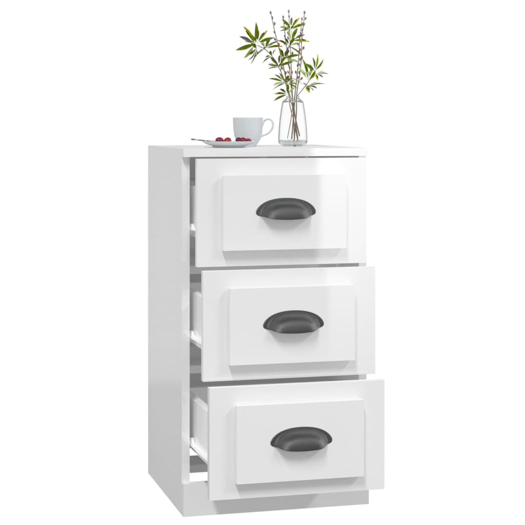 vidaXL Servantă, alb extralucios, 36x35,5x67,5 cm, lemn prelucrat