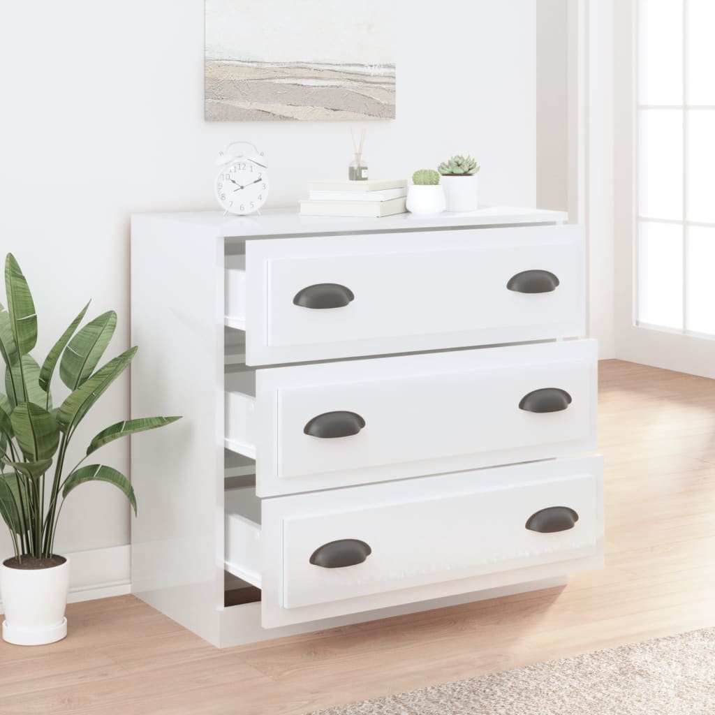 vidaXL Servantă, alb extralucios, 70x35,5x67,5 cm, lemn prelucrat vidaXL Servantă, alb extralucios, 70x35,5x67,5 cm, lemn prelucrat