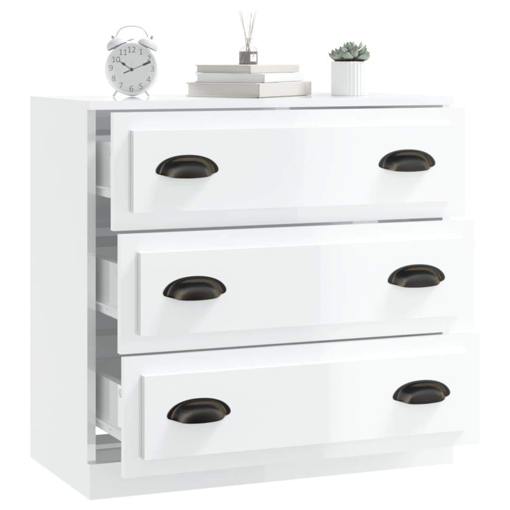 vidaXL Servantă, alb extralucios, 70x35,5x67,5 cm, lemn prelucrat vidaXL Servantă, alb extralucios, 70x35,5x67,5 cm, lemn prelucrat