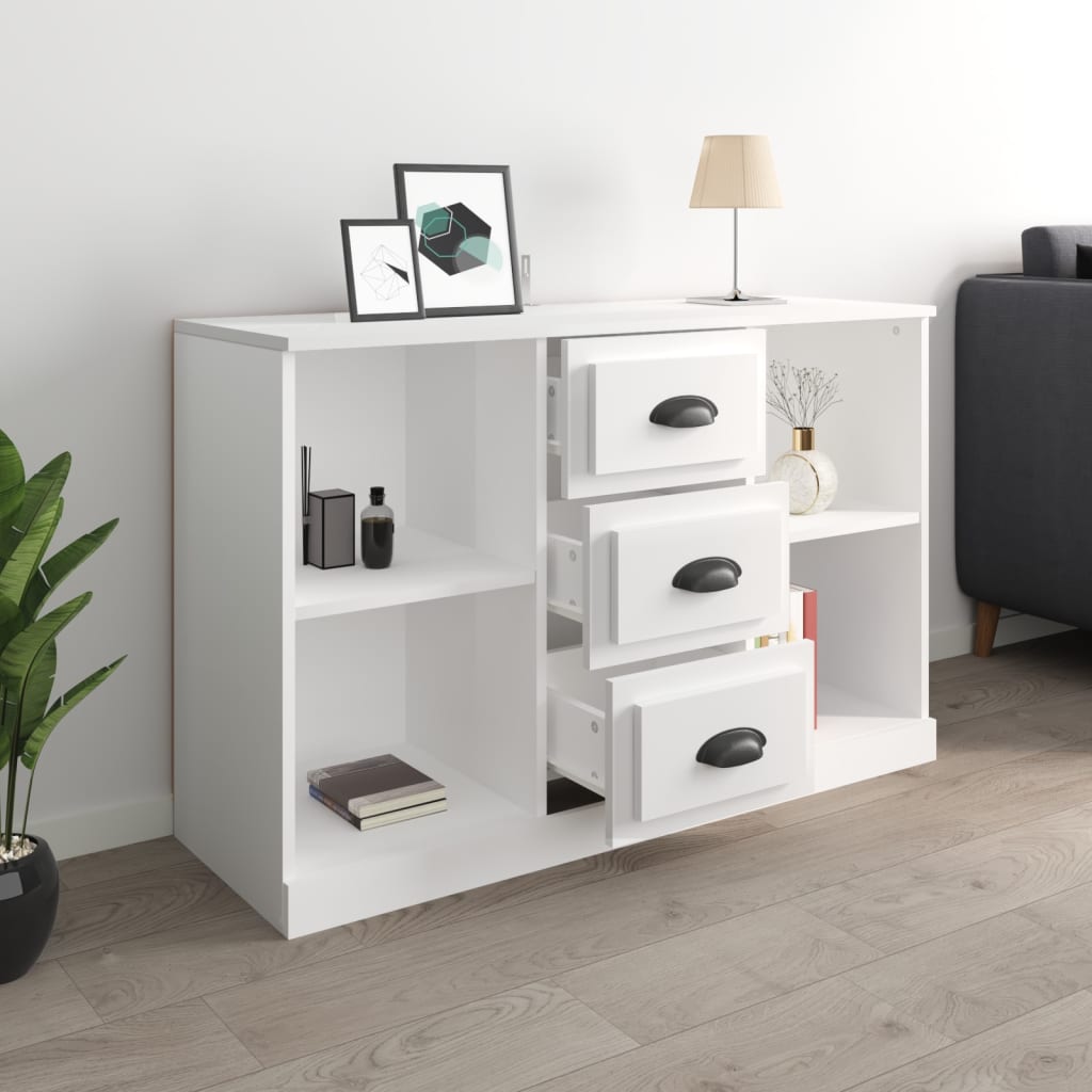 vidaXL Servantă, alb extralucios, 104,5x35,5x67,5 cm, lemn prelucrat