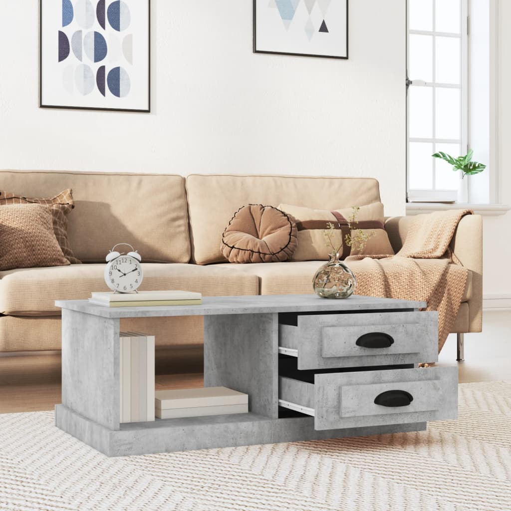 vidaXL Măsuță de cafea, gri beton, 90x50x35 cm, lemn compozit vidaXL Măsuță de cafea, gri beton, 90x50x35 cm, lemn compozit