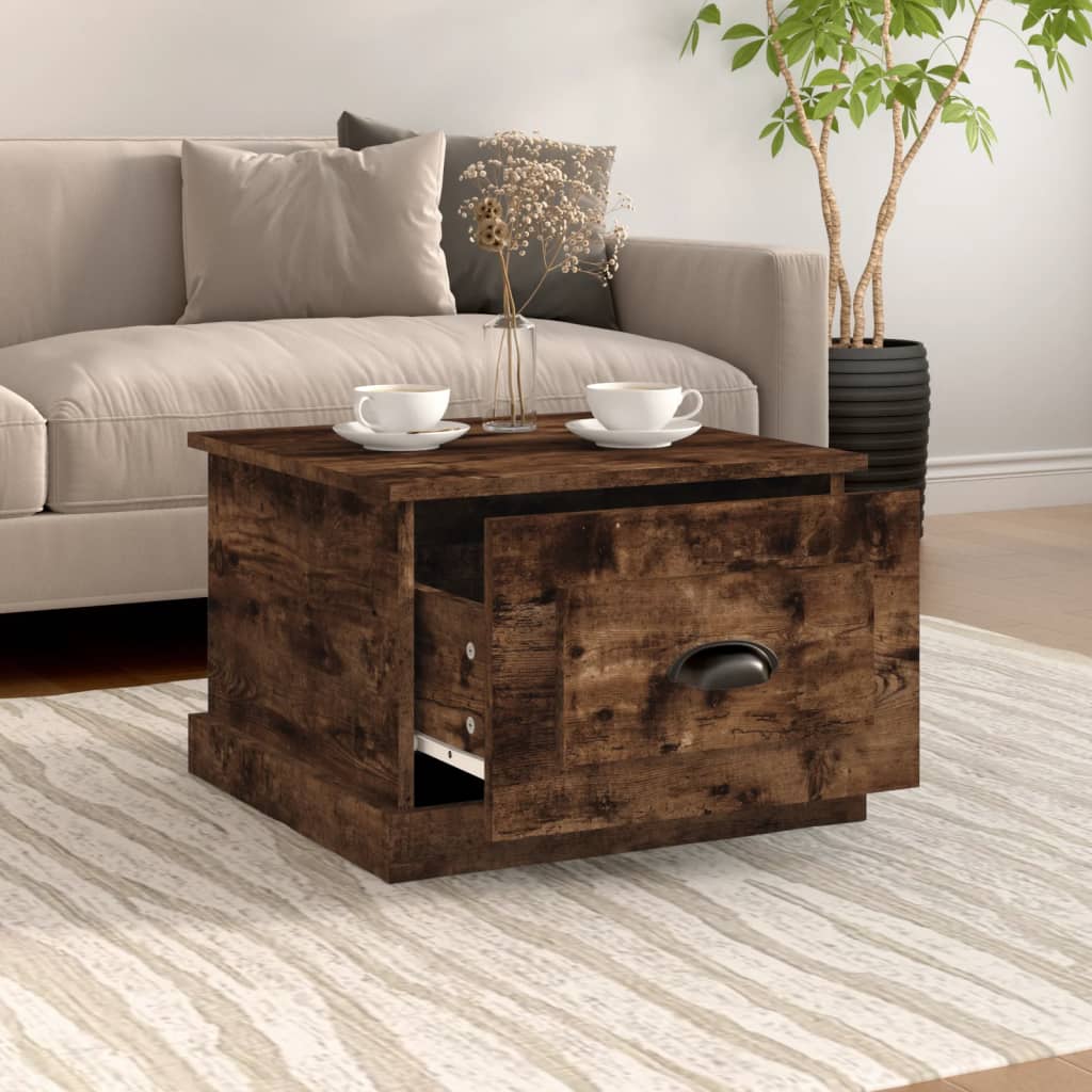 vidaXL Măsuță de cafea, stejar fumuriu, 50x50x35 cm, lemn prelucrat vidaXL Măsuță de cafea, stejar fumuriu, 50x50x35 cm, lemn prelucrat