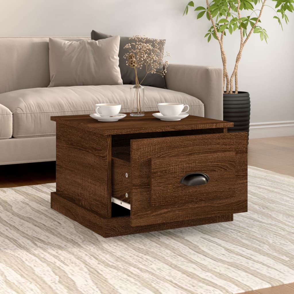 vidaXL Măsuță de cafea, stejar maro, 50x50x35 cm, lemn prelucrat vidaXL Măsuță de cafea, stejar maro, 50x50x35 cm, lemn prelucrat