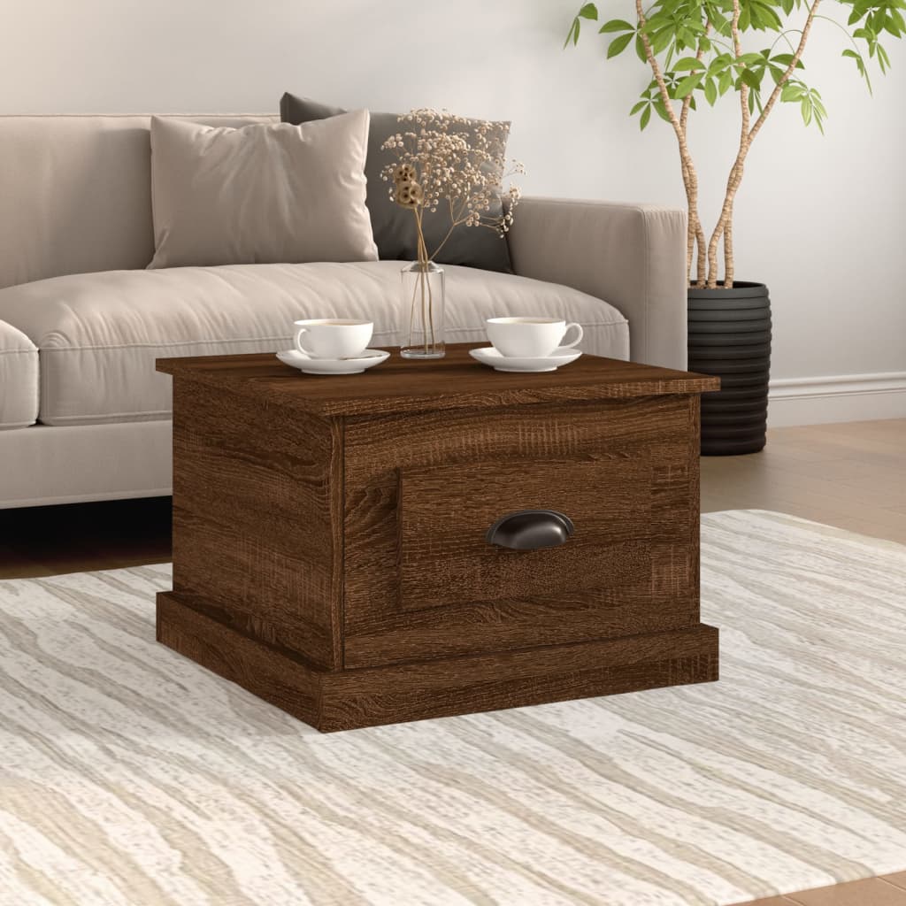 vidaXL Măsuță de cafea, stejar maro, 50x50x35 cm, lemn prelucrat vidaXL Măsuță de cafea, stejar maro, 50x50x35 cm, lemn prelucrat