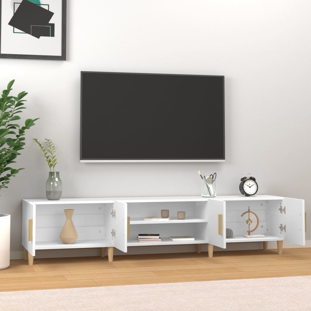 vidaXL Comodă TV, alb, 180x31,5x40 cm, lemn prelucrat