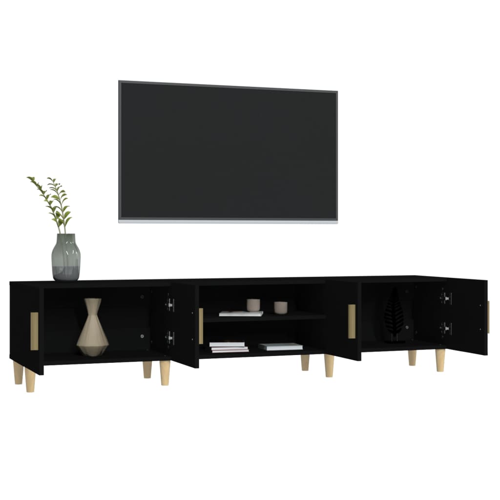 vidaXL Comodă TV, negru, 180x31,5x40 cm, lemn prelucrat