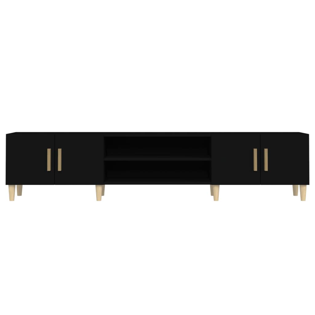 vidaXL Comodă TV, negru, 180x31,5x40 cm, lemn prelucrat