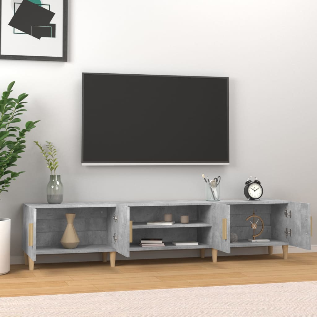 vidaXL Comodă TV, gri beton, 180x31,5x40 cm, lemn prelucrat