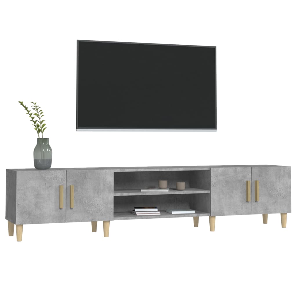 vidaXL Comodă TV, gri beton, 180x31,5x40 cm, lemn prelucrat